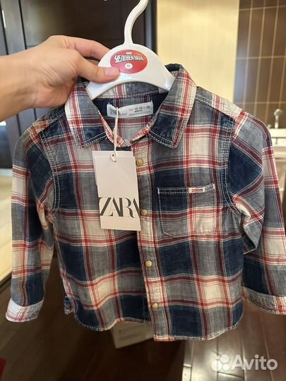 Рубашка в клетку zara детская