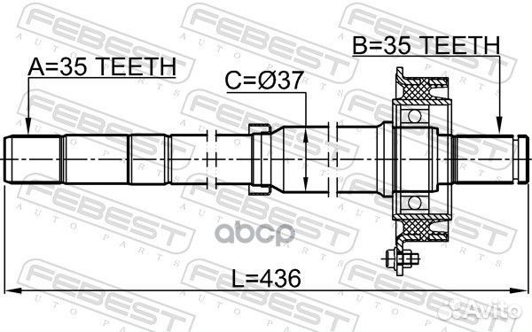 Полуось R 35x437x35 febest 2112-ESC 2112-ESC
