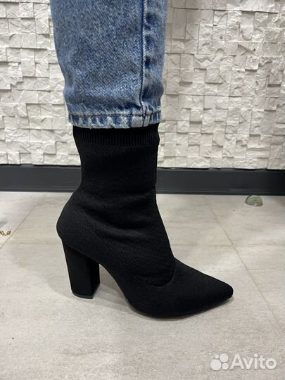 Ботильоны тканевые чулок