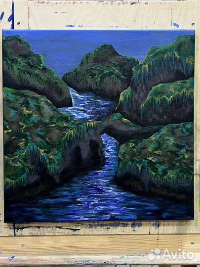 Картина акрилом на холсте (пейзаж)