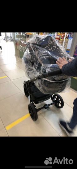 Коляска 2в1 Pituso Luna Кожа Black