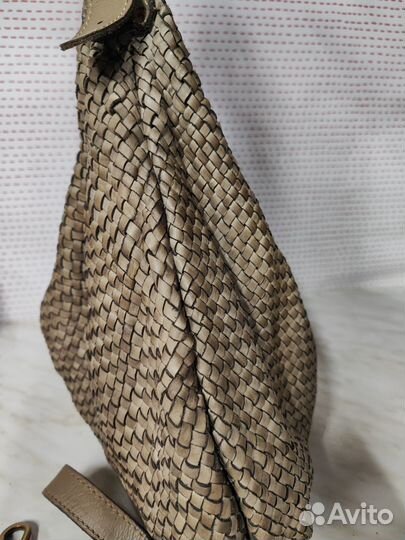 Сумка(Италия) винтаж, ручная работа, вареная кожа