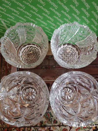 Хрустальные вазы, корзинка(конфетница)