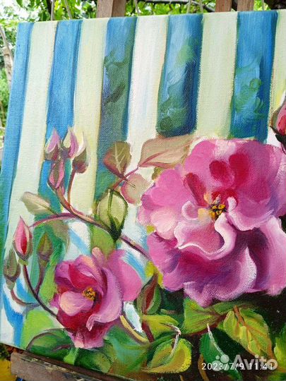 Картина Розы маслом на холсте