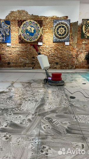 Очистка пола ротором. Глубокая очистка пола