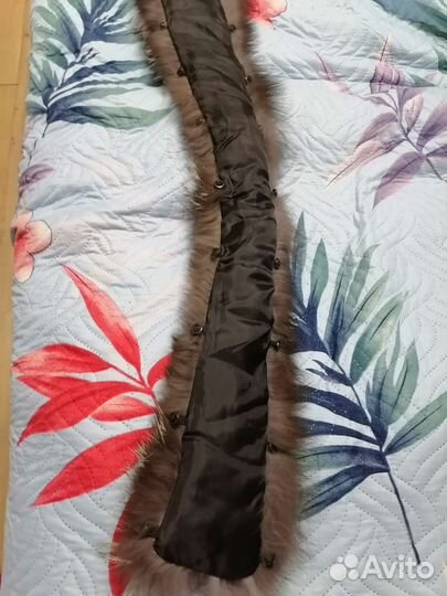 Меховой воротник натуральный мех чернобурки 73 см