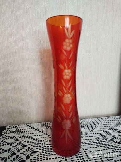 Ваза для цветов цветное стекло СССР