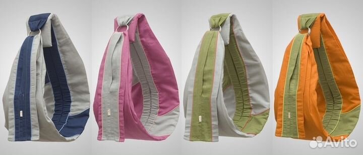 Слинг active Sport (с кольцами) серый/зеленый