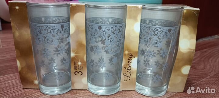 Набор стаканов высоких Снежинки