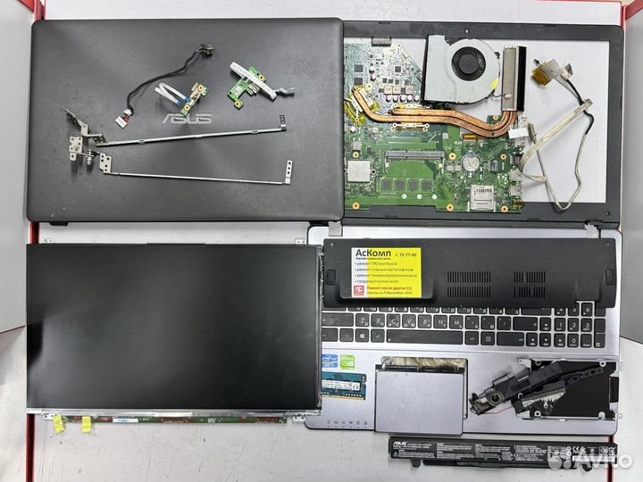 Ноутбук Asus X550V X550 series в разборе