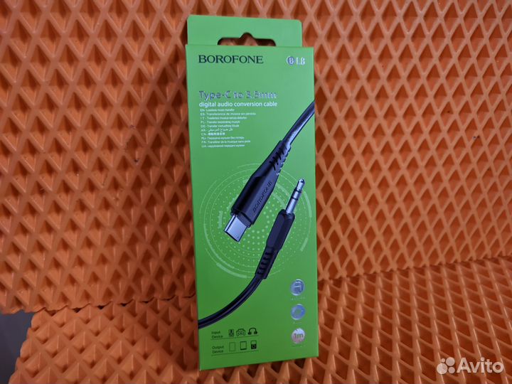 Аудиокабель AUX - Type-C Borofone BL8 черный 1 м