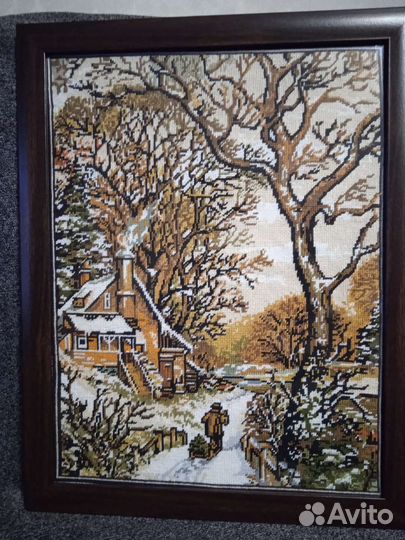 Картина вышивка полукрестом