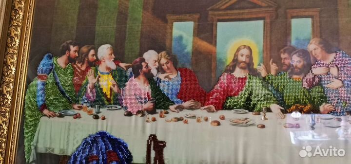 Икона Тайная Вечеря вышито бисером
