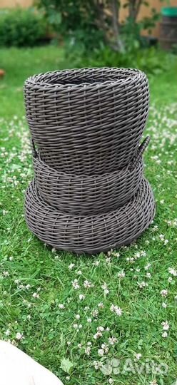 Кашпо из искусственного ротанга