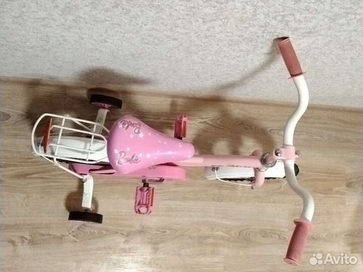Велосипед от 3 лет розовый, Барби, Barbie