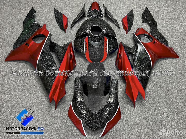 Yamaha YZF R6 2017-2019 пластик / аквапринт карбон