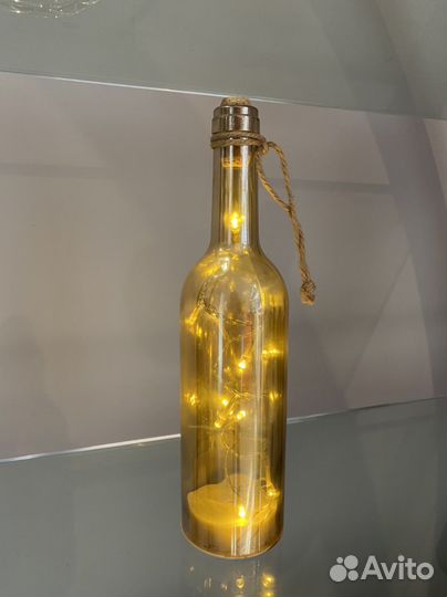 Декоративная бутылка-светильник