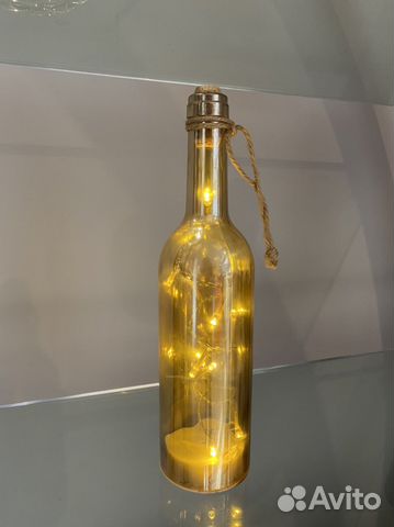 Декоративная бутылка-светильник