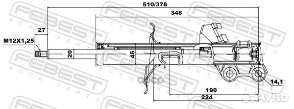 Амортизатор передний R nissan Tiida 07- febest