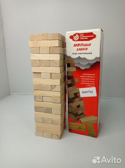 Настольная игра Дженга 54 бруска (75*75*275мм) с ф