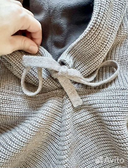 Вязаный капор с идеальной посадкой на флисе