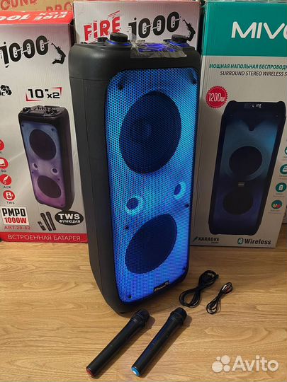 Караоке колонка новая с двумя микрофонами 20-62