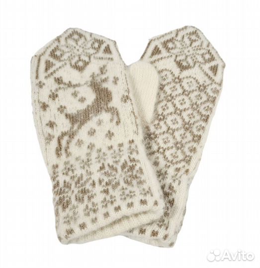 Варежки вязаные женские