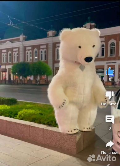 Праздничное поздравление от белого Мишки Мирошки