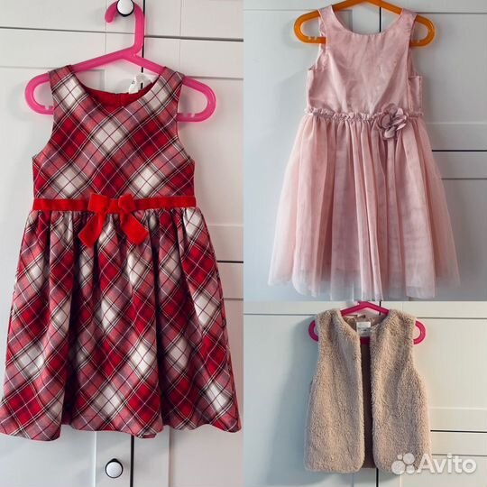 Платья hm девочке 110/116 размер шубка в подарок