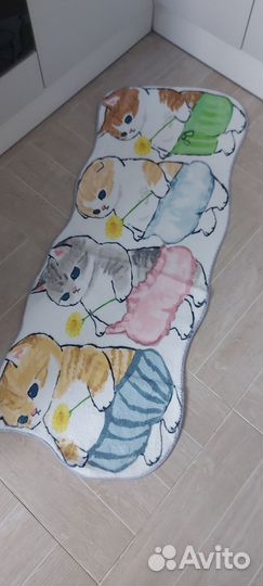 Детский мягкий коврик с котиком 45*120 см