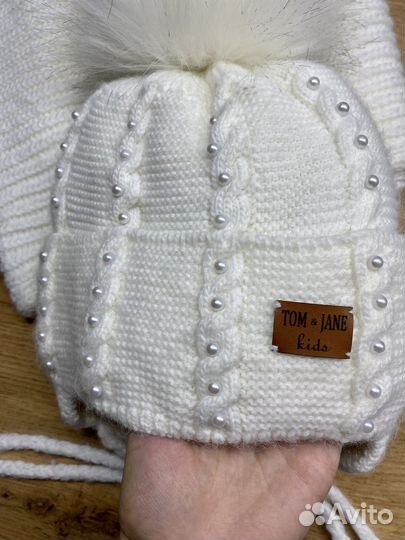 Шапка и снуд для девочки зимние