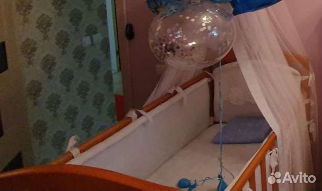 Бортики и балдахин в кроватку бу