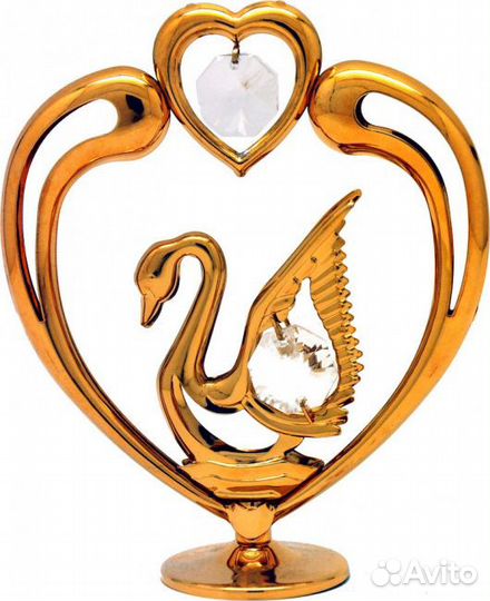 Фигурка сувенирная crystocraft, Лебедь в сердце