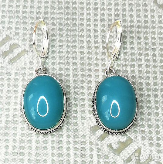 Серьги серебрение бирюза С648