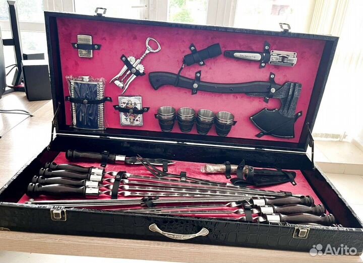 Набор подарочный для шашлыка в футляре