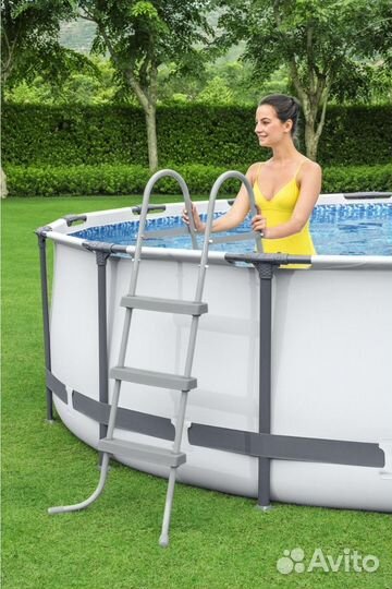 Каркасный бассейн 427х107см, фильтр+лестница+тент