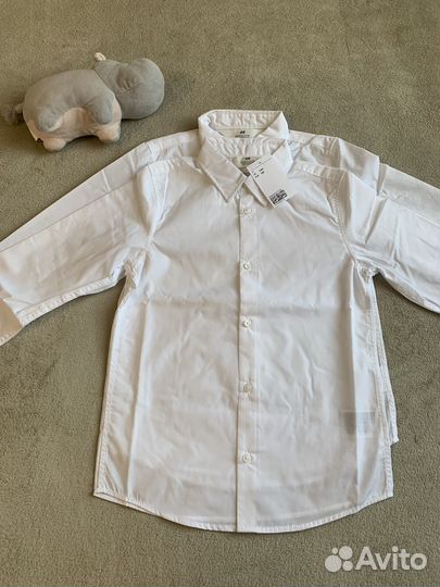 Белые школьные рубашки H&M новые на мальчика 128
