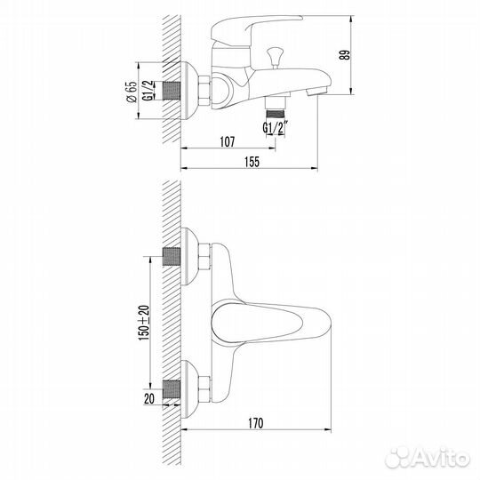 LeMark LM3302C Смеситель для ванны