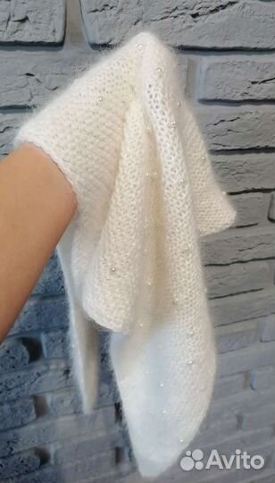 Шапка с косыночкой из пуха норки