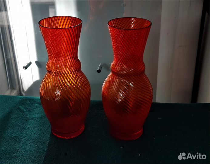 Вазы из цветного стекла СССР