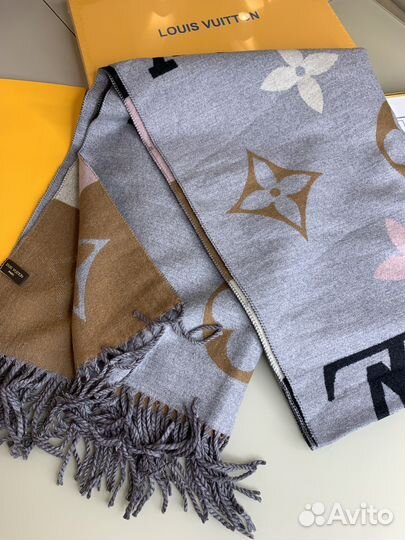 Серый кашемировый шарф Louis vuitton