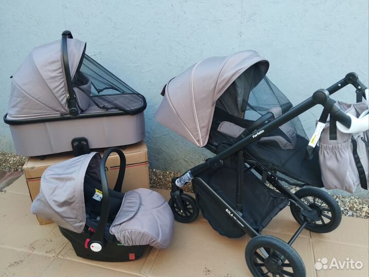 Коляска 3 в 1 для новорожденных/ новые