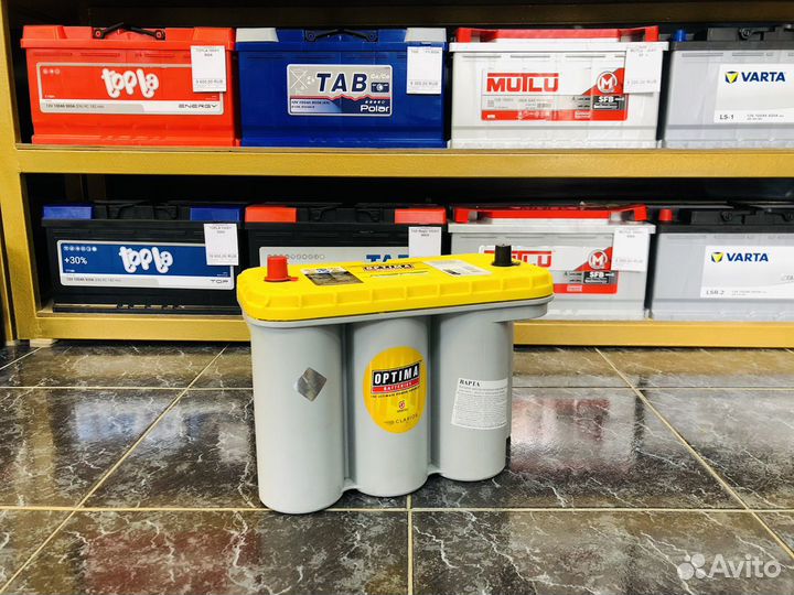 Аккумулятор Optima Yellow 75ач 975A (рулонный AGM)