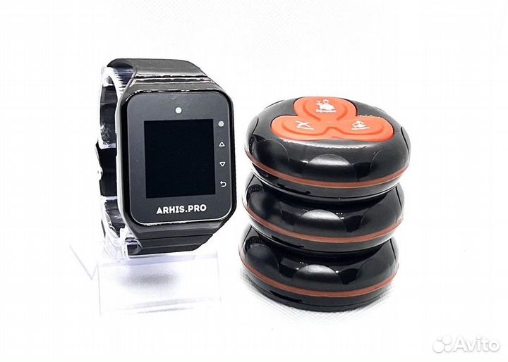 Кнопка вызова официанта с часами для кафе, баров