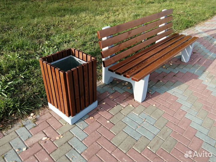 Диван парковый комплект с урной