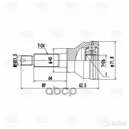 ШРУС suzuki SX4 06- 1.6i 4WD (нар.зад.) GO 2407