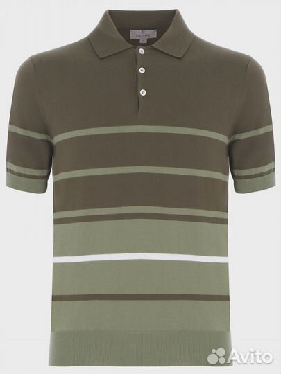 Поло хлопковое в полоску Canali