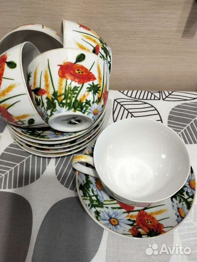 Чайные пары 5 штук новые