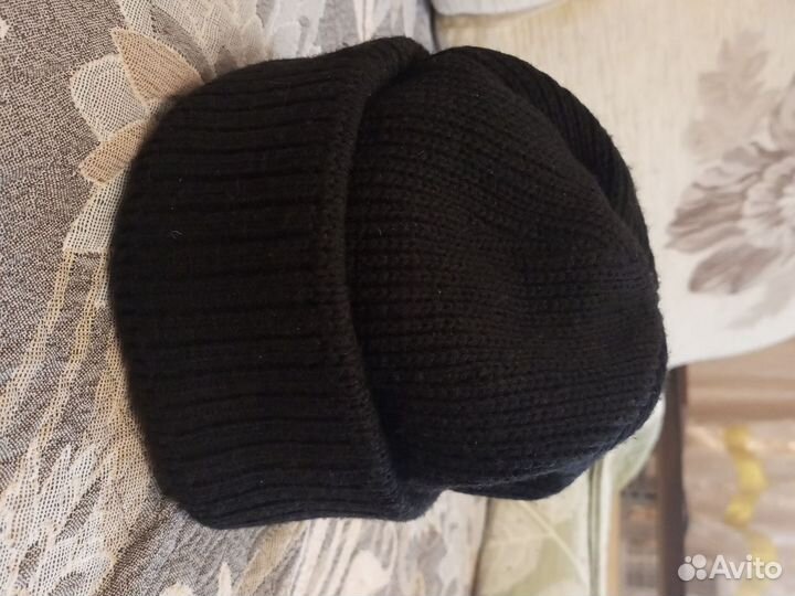 Шапка вязанная двойная зимняя