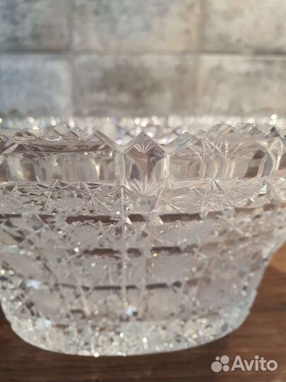 Богемия Чехословакия.Хрусталь.Ваза ручной работы